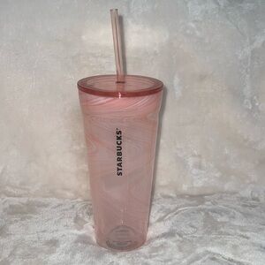 Ultra RARE 2017 Starbucks Double Paned Glass Pink Swirl Tumbler Venti Collectors